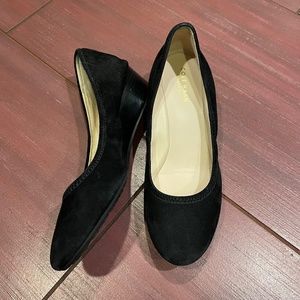 Cole Haan suede wedge pumps